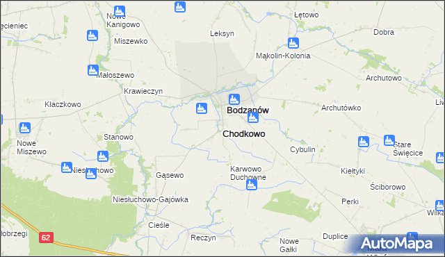 mapa Chodkowo, Chodkowo na mapie Targeo