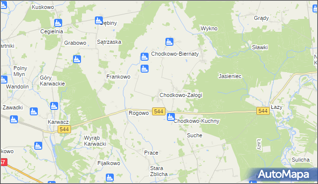 mapa Chodkowo-Załogi, Chodkowo-Załogi na mapie Targeo