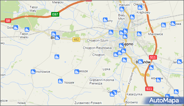 mapa Chojęcin, Chojęcin na mapie Targeo