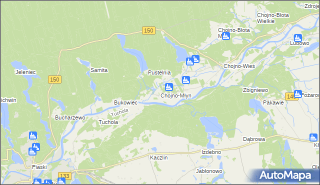 mapa Chojno-Młyn, Chojno-Młyn na mapie Targeo