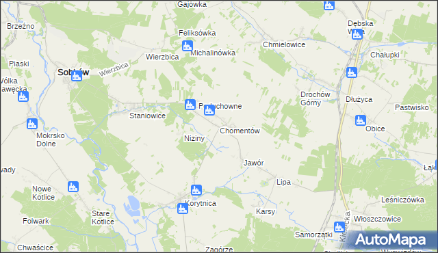 mapa Chomentów, Chomentów na mapie Targeo