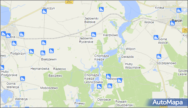 mapa Chomiąża Księża, Chomiąża Księża na mapie Targeo