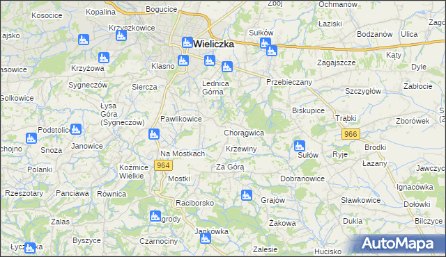 mapa Chorągwica, Chorągwica na mapie Targeo