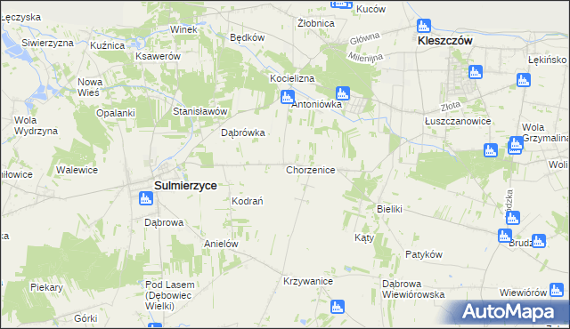 mapa Chorzenice gmina Sulmierzyce, Chorzenice gmina Sulmierzyce na mapie Targeo