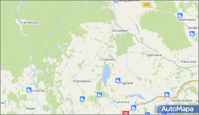 mapa Chotkowo, Chotkowo na mapie Targeo