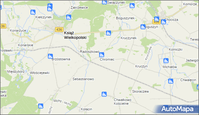 mapa Chromiec gmina Nowe Miasto nad Wartą, Chromiec gmina Nowe Miasto nad Wartą na mapie Targeo