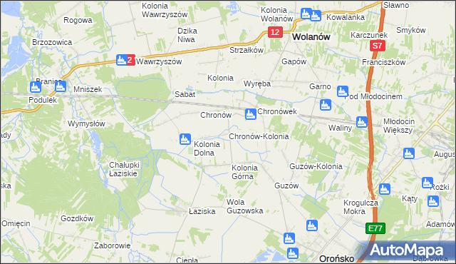 mapa Chronów-Kolonia, Chronów-Kolonia na mapie Targeo