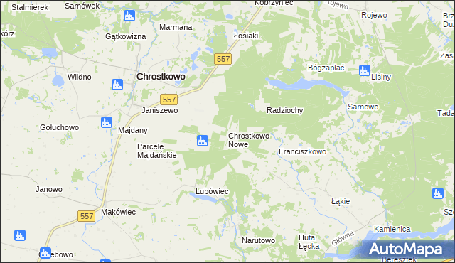mapa Chrostkowo Nowe, Chrostkowo Nowe na mapie Targeo