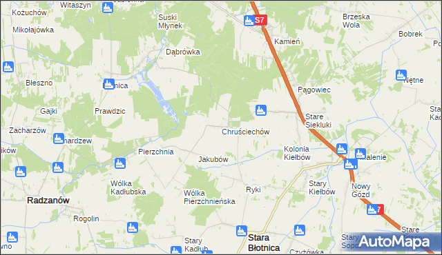 mapa Chruściechów gmina Stara Błotnica, Chruściechów gmina Stara Błotnica na mapie Targeo