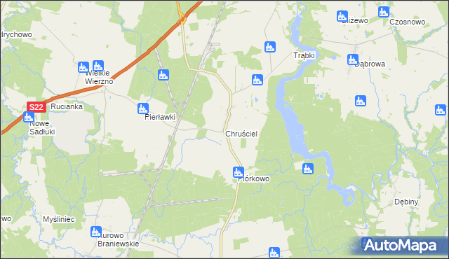 mapa Chruściel, Chruściel na mapie Targeo