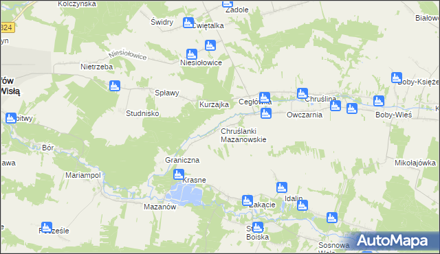 mapa Chruślanki Mazanowskie, Chruślanki Mazanowskie na mapie Targeo