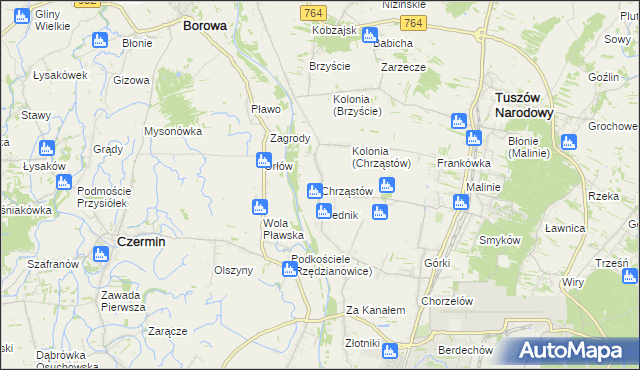 mapa Chrząstów gmina Mielec, Chrząstów gmina Mielec na mapie Targeo