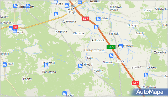 mapa Chrząszczówka, Chrząszczówka na mapie Targeo