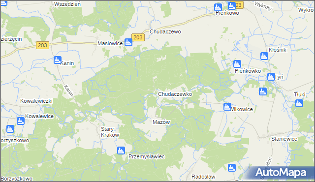 mapa Chudaczewko, Chudaczewko na mapie Targeo