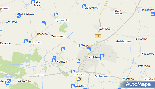 mapa Chumiętki, Chumiętki na mapie Targeo