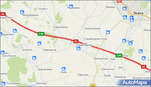 mapa Chwalibogowo gmina Strzałkowo, Chwalibogowo gmina Strzałkowo na mapie Targeo