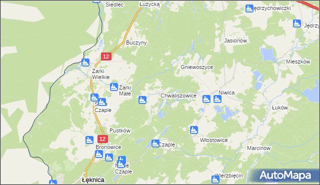 mapa Chwaliszowice, Chwaliszowice na mapie Targeo