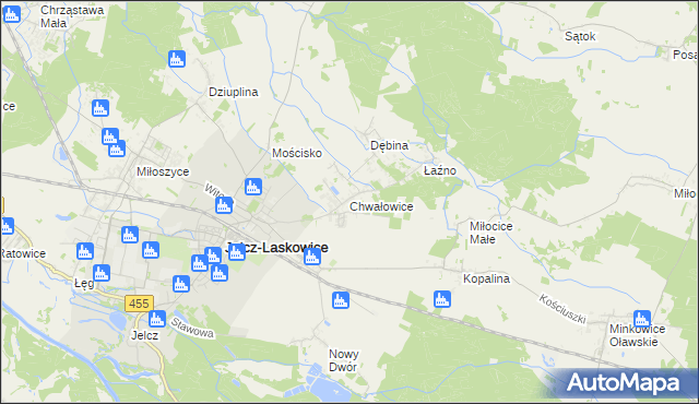 mapa Chwałowice gmina Jelcz-Laskowice, Chwałowice gmina Jelcz-Laskowice na mapie Targeo