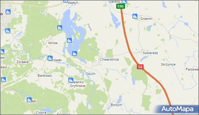 mapa Chwarstnica, Chwarstnica na mapie Targeo