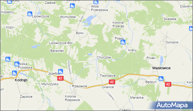 mapa Chylczów, Chylczów na mapie Targeo