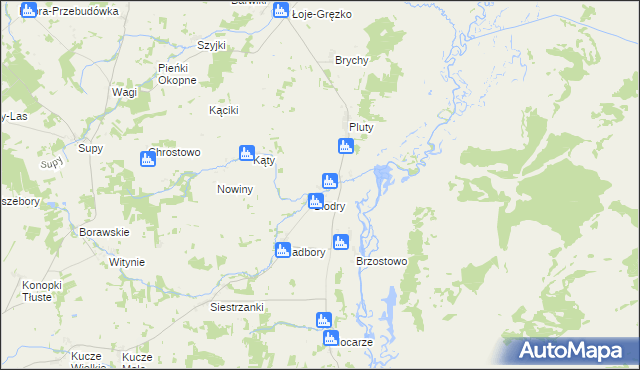 mapa Chyliny gmina Jedwabne, Chyliny gmina Jedwabne na mapie Targeo