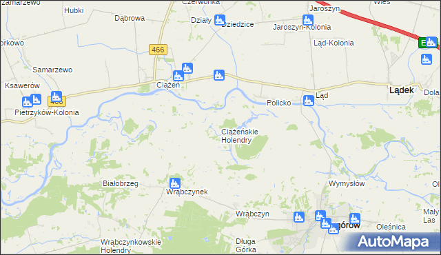 mapa Ciążeńskie Holendry, Ciążeńskie Holendry na mapie Targeo