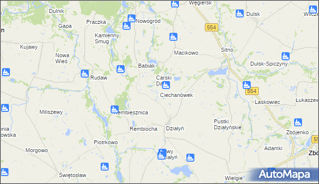 mapa Ciechanówek, Ciechanówek na mapie Targeo