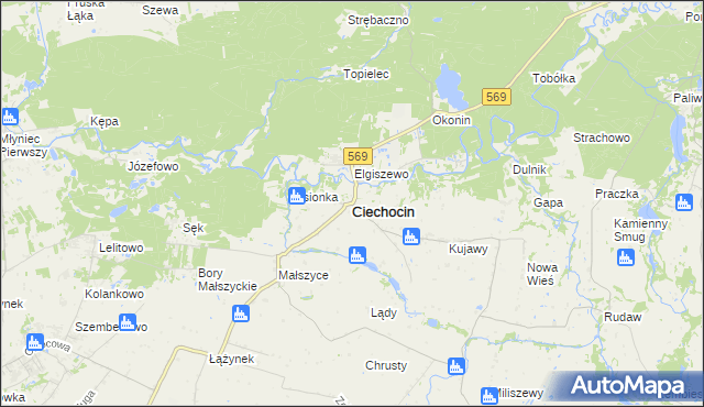 mapa Ciechocin powiat golubsko-dobrzyński, Ciechocin powiat golubsko-dobrzyński na mapie Targeo