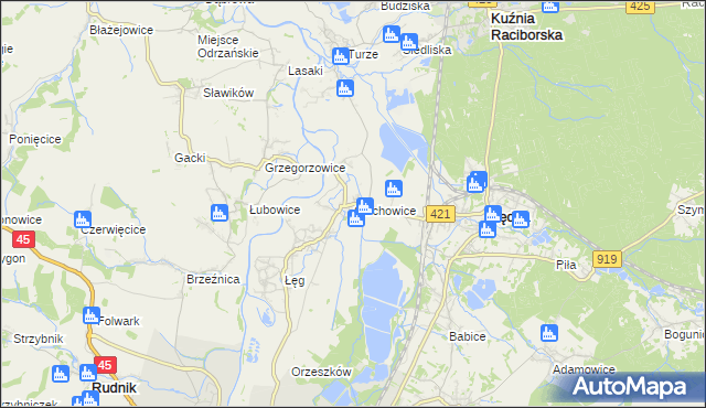 mapa Ciechowice, Ciechowice na mapie Targeo