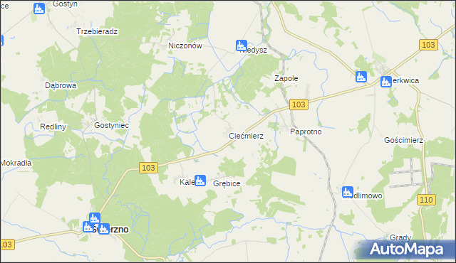 mapa Ciećmierz, Ciećmierz na mapie Targeo