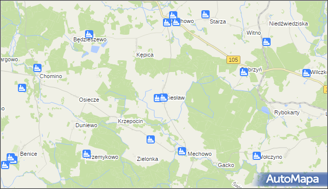 mapa Ciesław, Ciesław na mapie Targeo