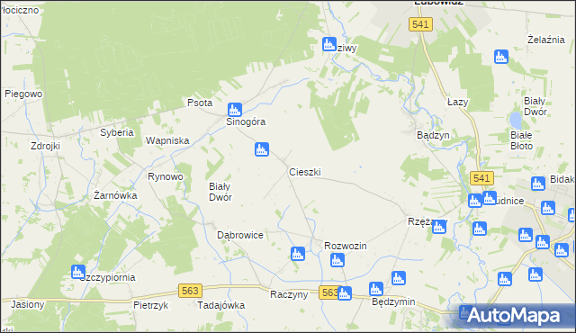 mapa Cieszki, Cieszki na mapie Targeo