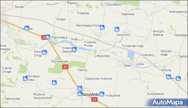 mapa Cieszyków, Cieszyków na mapie Targeo