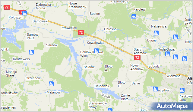 mapa Ciężków gmina Aleksandrów Łódzki, Ciężków gmina Aleksandrów Łódzki na mapie Targeo