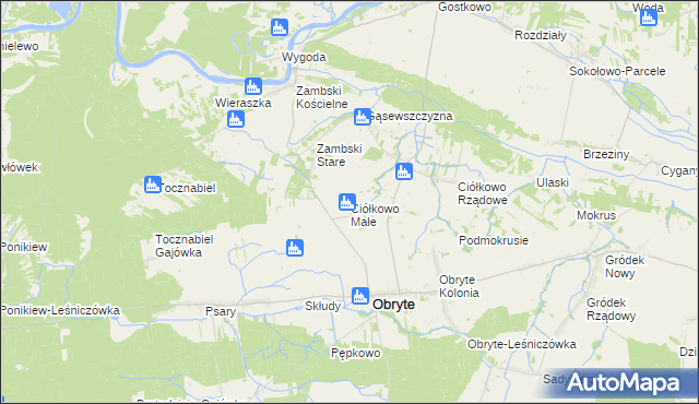 mapa Ciółkowo Małe, Ciółkowo Małe na mapie Targeo