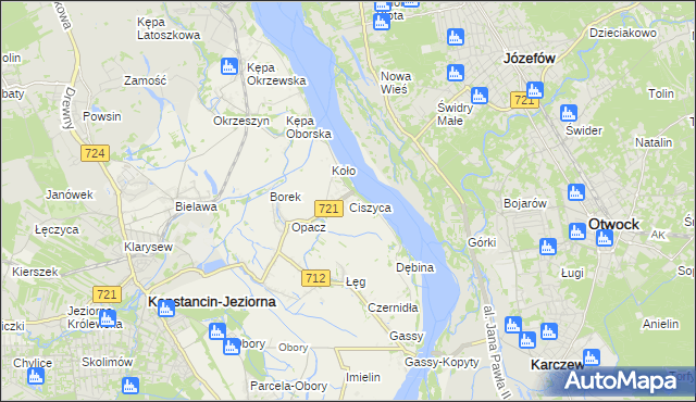 mapa Ciszyca gmina Konstancin-Jeziorna, Ciszyca gmina Konstancin-Jeziorna na mapie Targeo