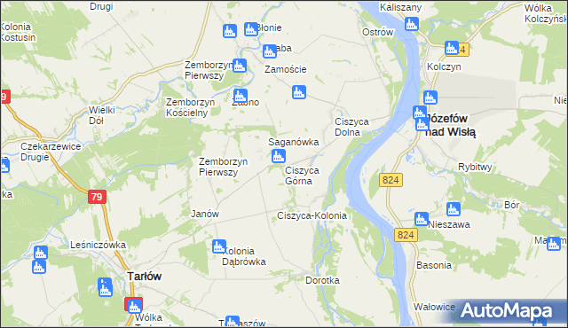 mapa Ciszyca Górna, Ciszyca Górna na mapie Targeo