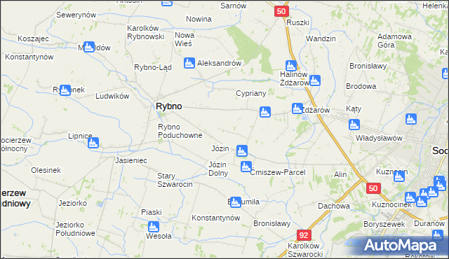 mapa Ćmiszew Rybnowski, Ćmiszew Rybnowski na mapie Targeo