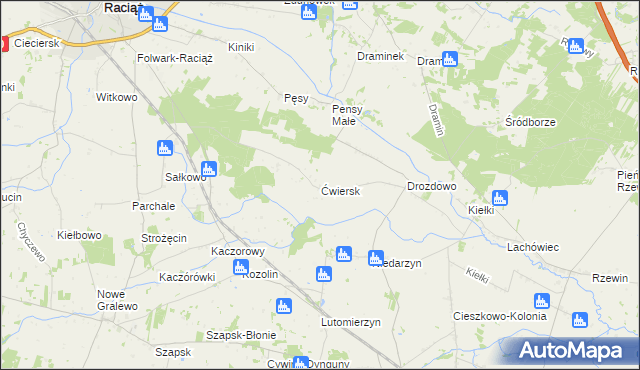 mapa Ćwiersk, Ćwiersk na mapie Targeo