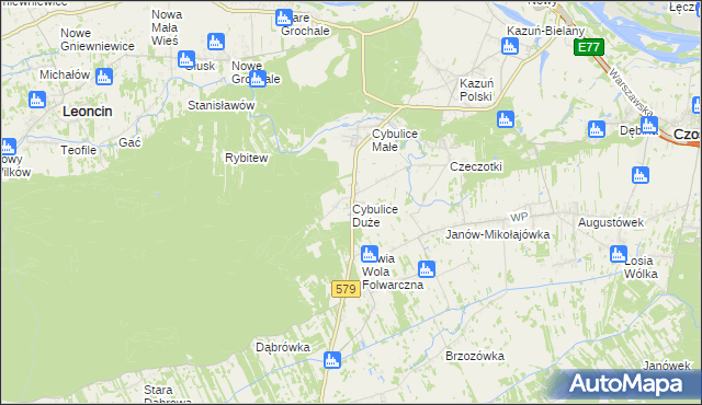 mapa Cybulice Duże, Cybulice Duże na mapie Targeo