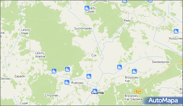 mapa Cyk gmina Czarnia, Cyk gmina Czarnia na mapie Targeo