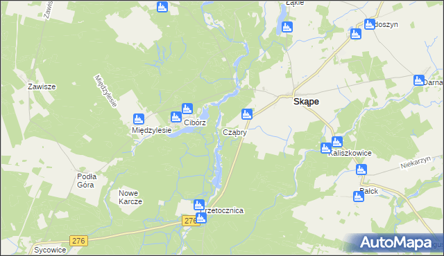 mapa Cząbry, Cząbry na mapie Targeo