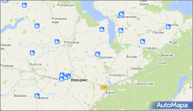 mapa Czachówki, Czachówki na mapie Targeo