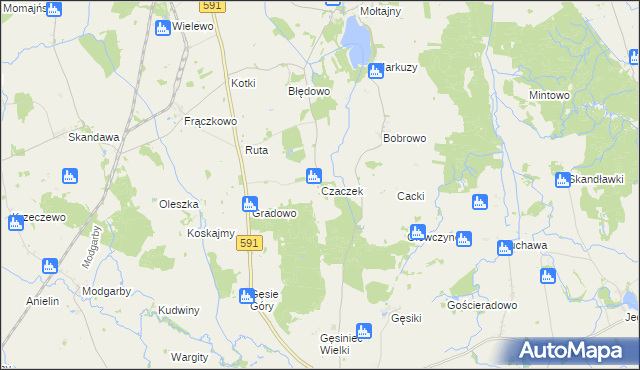 mapa Czaczek, Czaczek na mapie Targeo