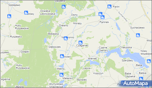 mapa Czaganiec, Czaganiec na mapie Targeo