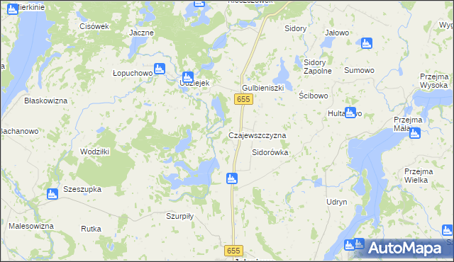 mapa Czajewszczyzna, Czajewszczyzna na mapie Targeo