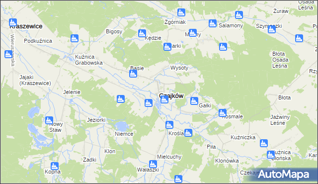 mapa Czajków powiat ostrzeszowski, Czajków powiat ostrzeszowski na mapie Targeo