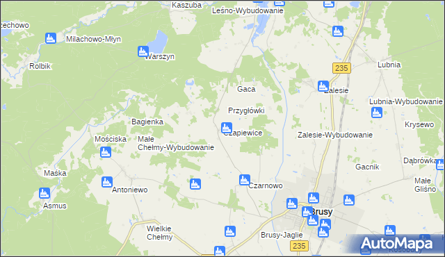 mapa Czapiewice, Czapiewice na mapie Targeo