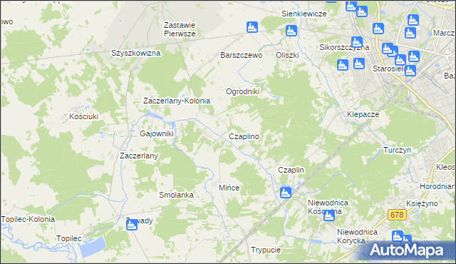 mapa Czaplino gmina Choroszcz, Czaplino gmina Choroszcz na mapie Targeo