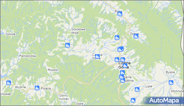 mapa Czarna Dolna, Czarna Dolna na mapie Targeo